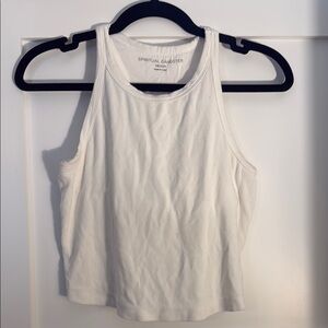 Spiritual Gangster Cream Fitted Crop Tank Top